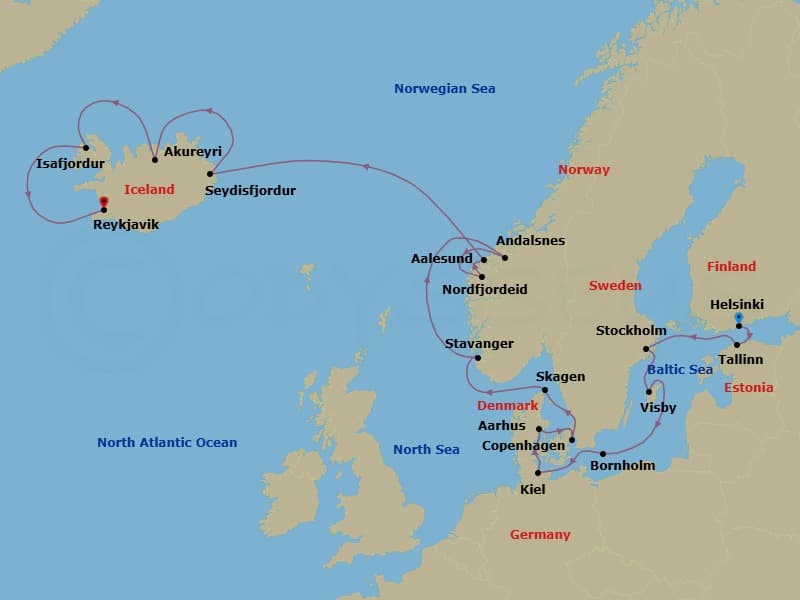 Cruise Itinerary Map