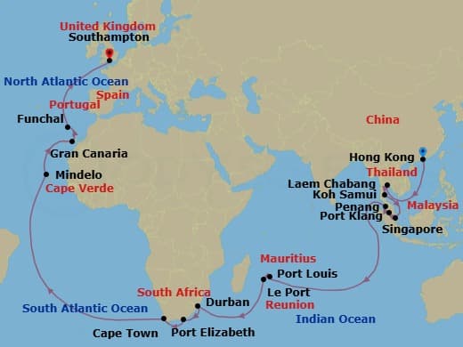 Cruise Itinerary Map