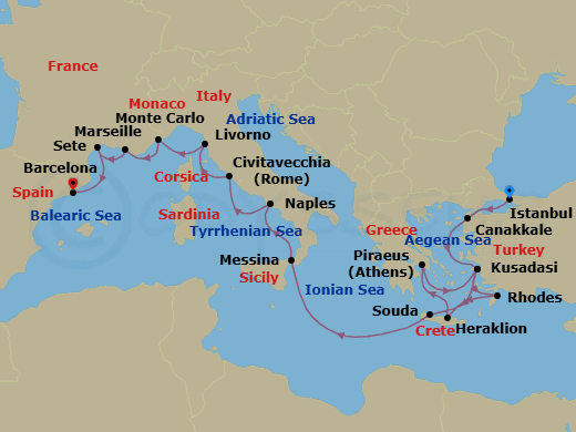Cruise Itinerary Map