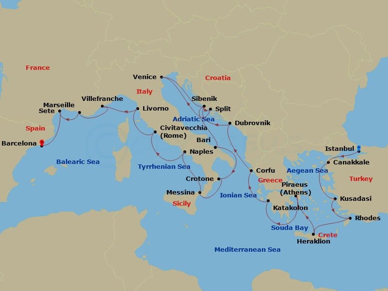 Cruise Itinerary Map