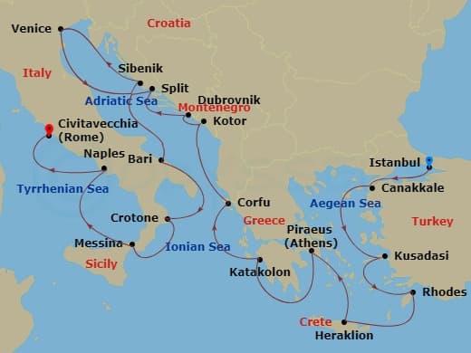 Cruise Itinerary Map