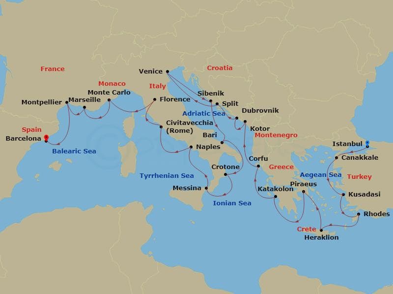 Cruise Itinerary Map