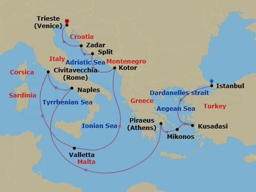 Cruise Itinerary Map