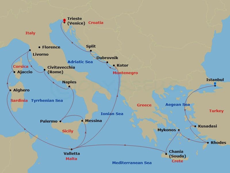 Cruise Itinerary Map