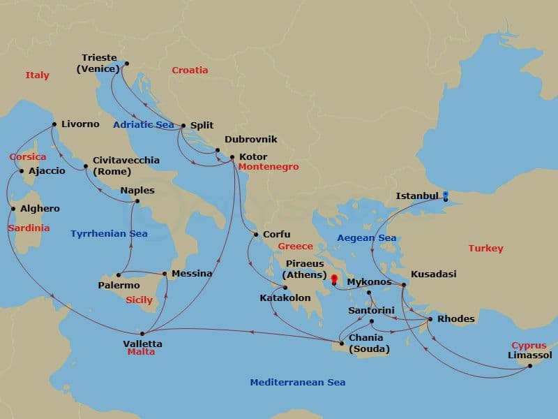 Cruise Itinerary Map