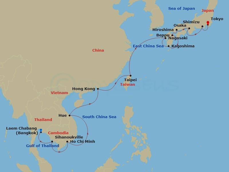 Cruise Itinerary Map