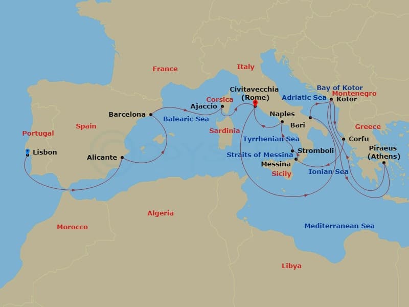 Cruise Itinerary Map