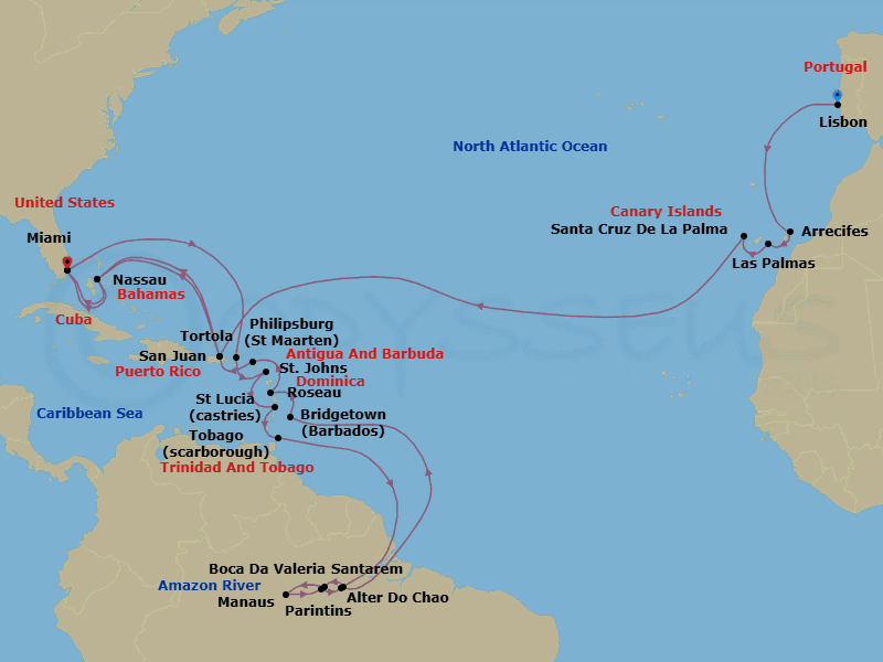 Cruise Itinerary Map