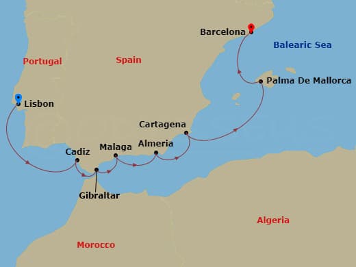 Cruise Itinerary Map