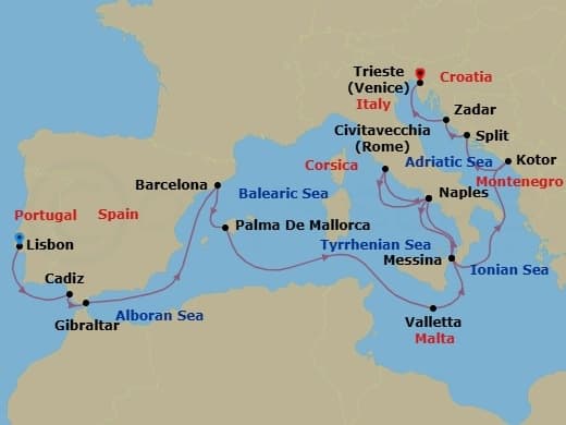 Cruise Itinerary Map