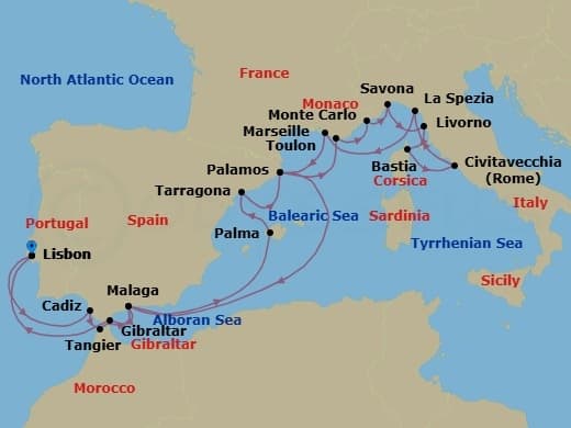 Cruise Itinerary Map