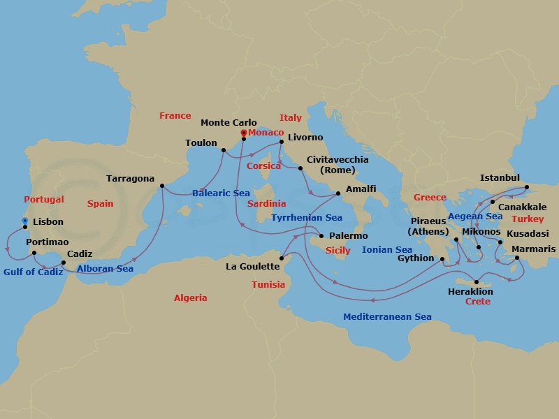 Cruise Itinerary Map
