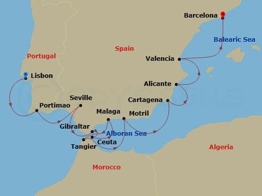 Cruise Itinerary Map