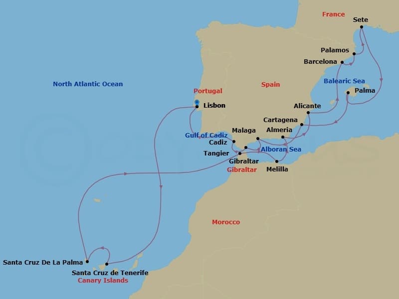 Cruise Itinerary Map