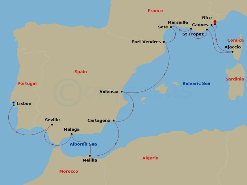 Cruise Itinerary Map