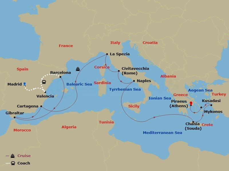 Cruise Itinerary Map
