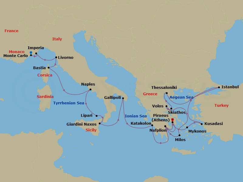 Cruise Itinerary Map