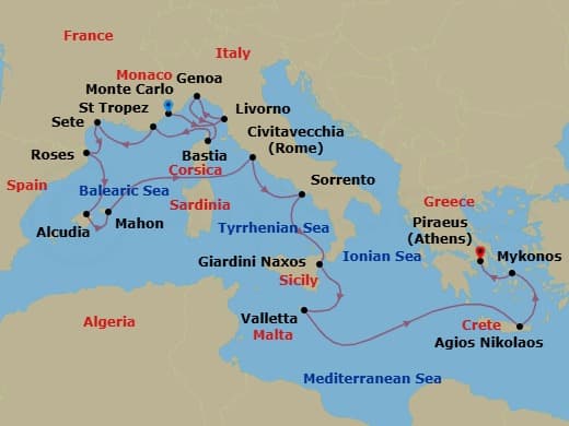 Cruise Itinerary Map