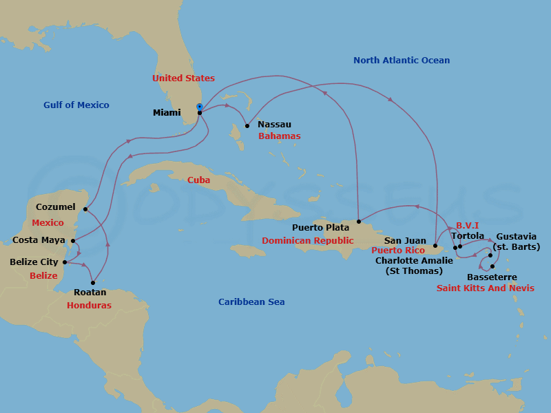 Cruise Itinerary Map