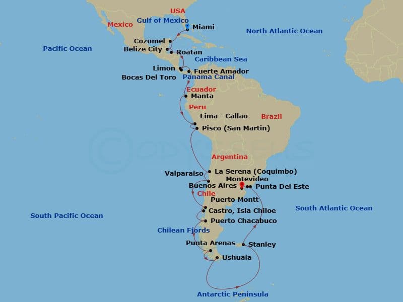 Cruise Itinerary Map