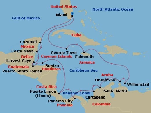 Cruise Itinerary Map