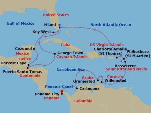 Cruise Itinerary Map