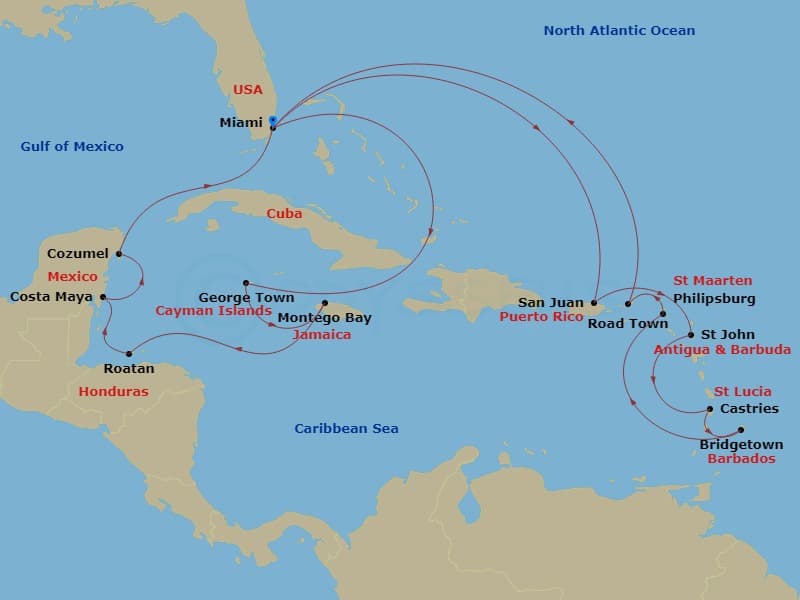 Cruise Itinerary Map