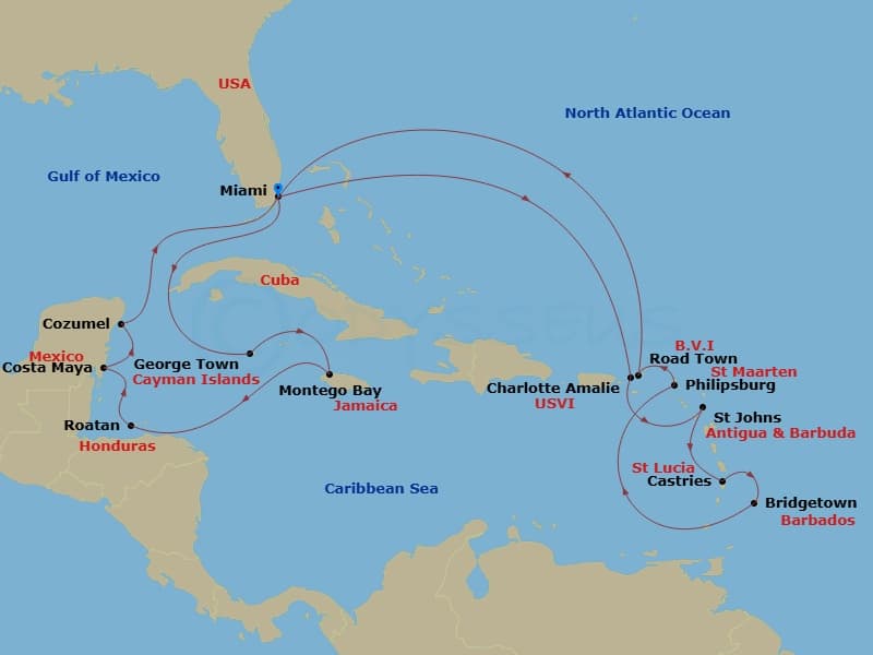 Cruise Itinerary Map