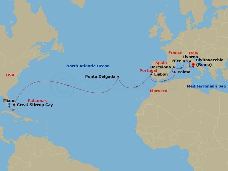 Cruise Itinerary Map
