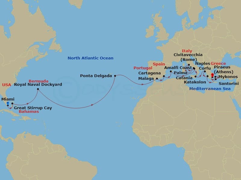 Cruise Itinerary Map