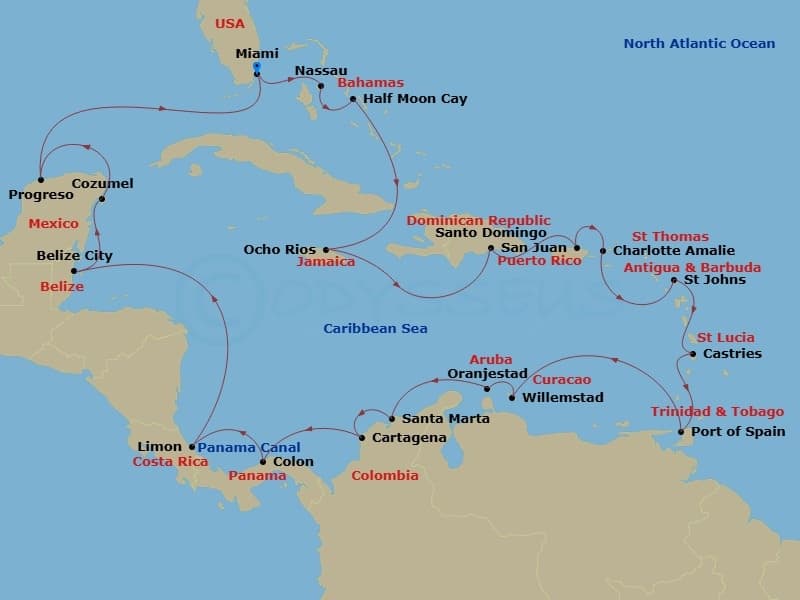 Cruise Itinerary Map