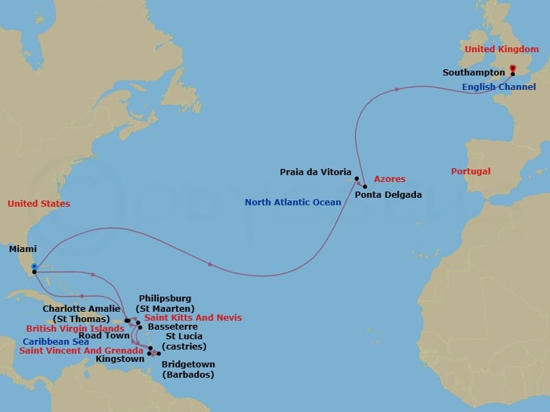 Cruise Itinerary Map