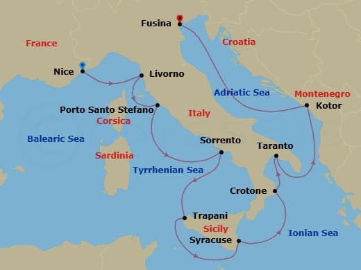 Cruise Itinerary Map