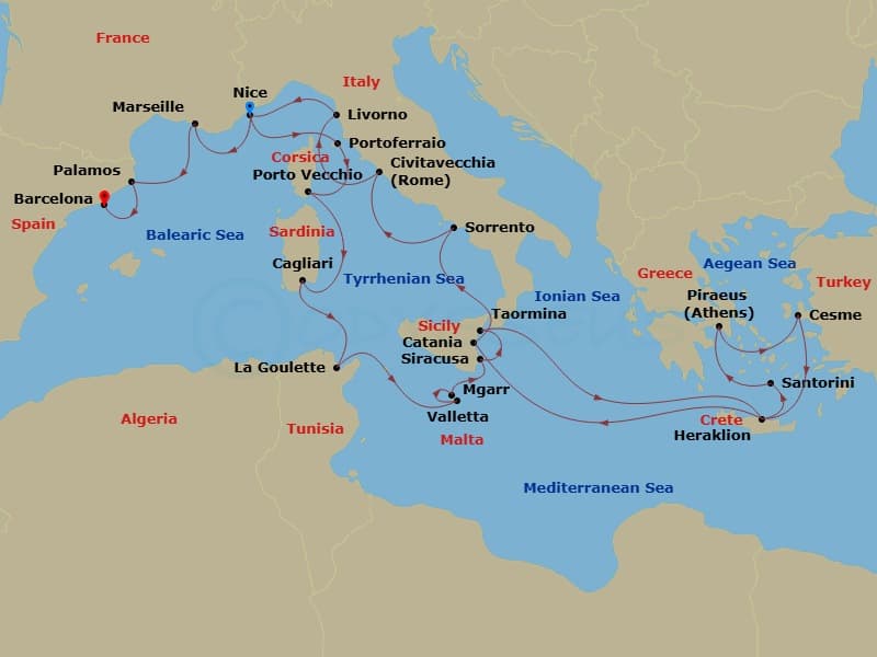 Cruise Itinerary Map