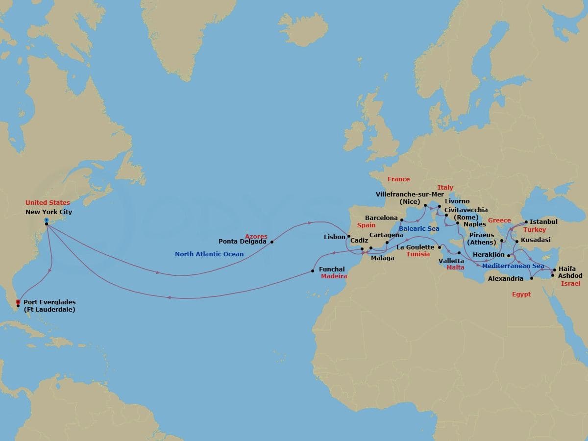 Cruise Itinerary Map