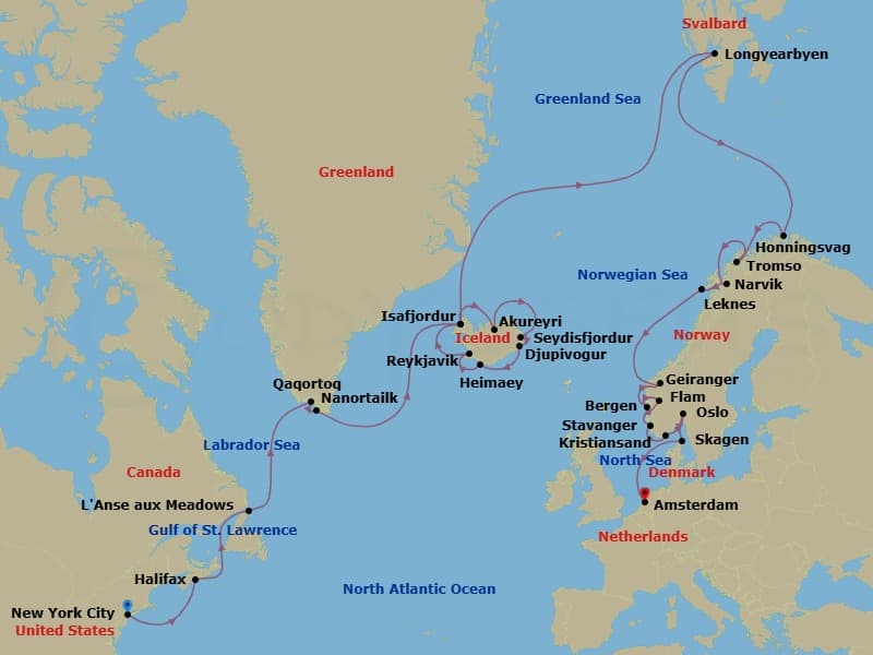 Cruise Itinerary Map