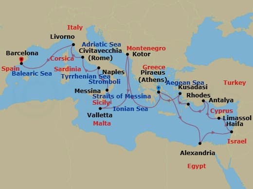 Cruise Itinerary Map