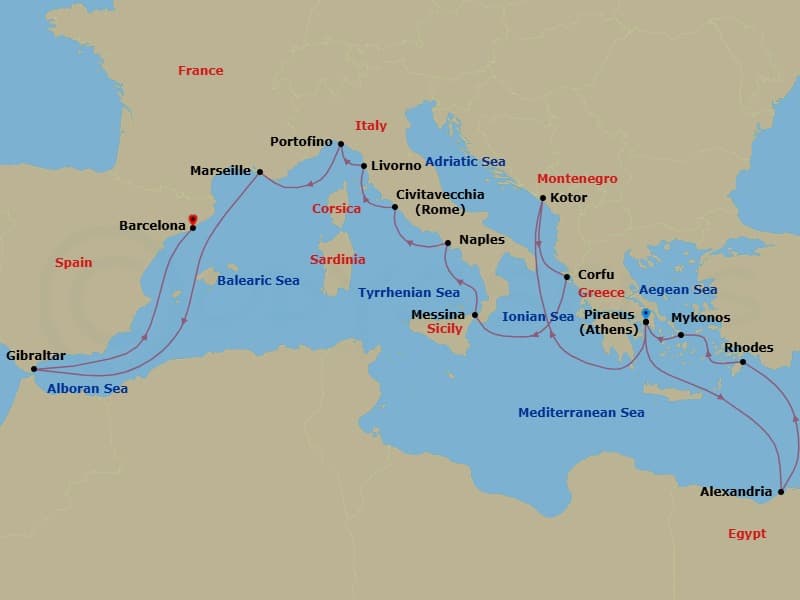 Cruise Itinerary Map