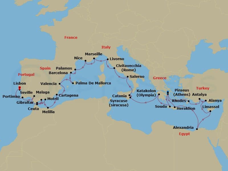 Cruise Itinerary Map