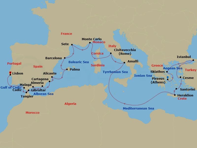 Cruise Itinerary Map