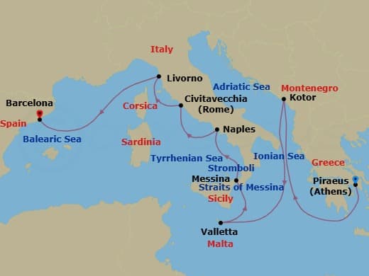 Cruise Itinerary Map