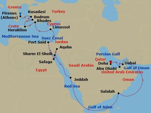 Cruise Itinerary Map