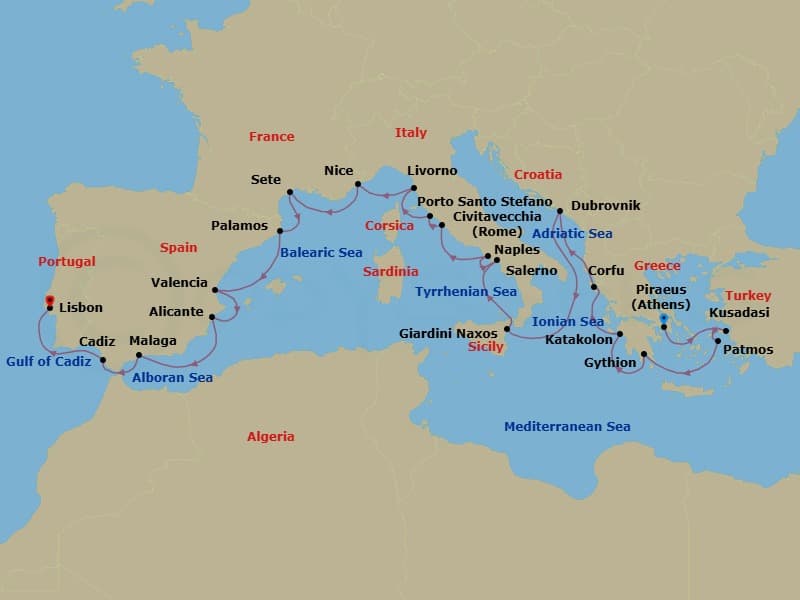 Cruise Itinerary Map