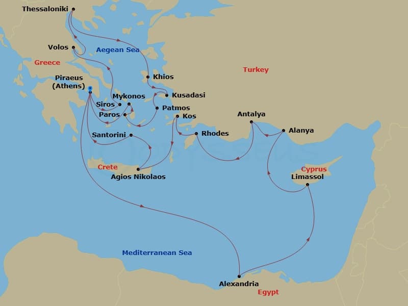 Cruise Itinerary Map