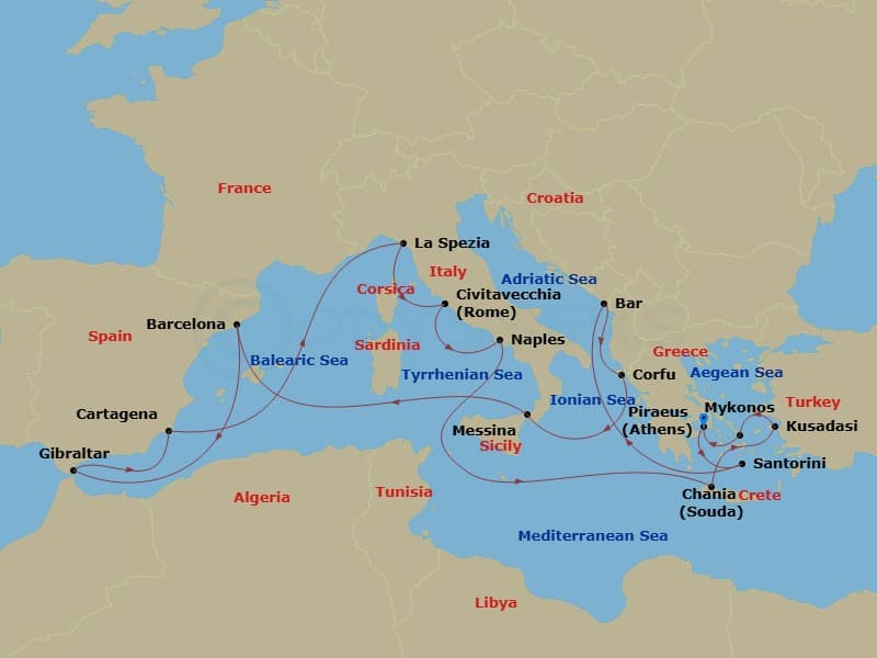 Cruise Itinerary Map