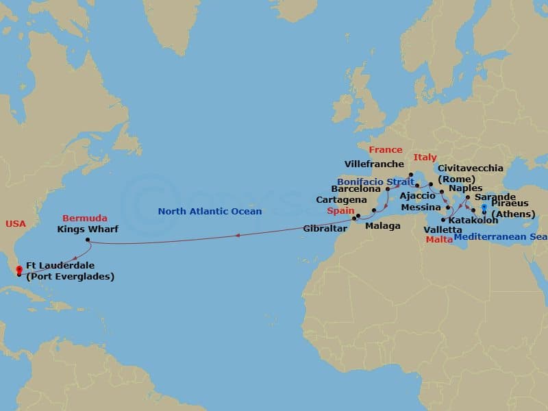Cruise Itinerary Map