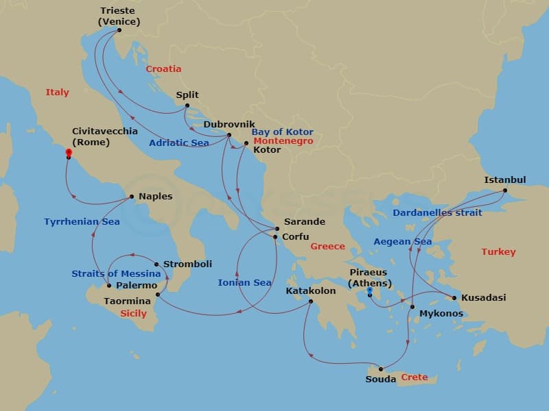 Cruise Itinerary Map