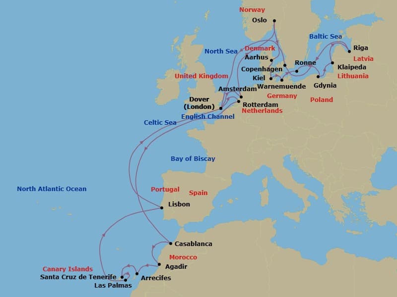 Cruise Itinerary Map