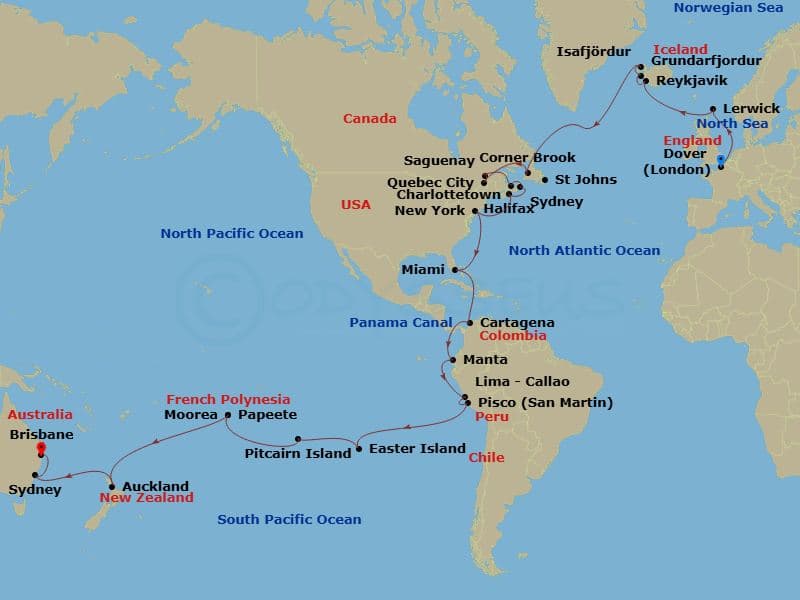 Cruise Itinerary Map