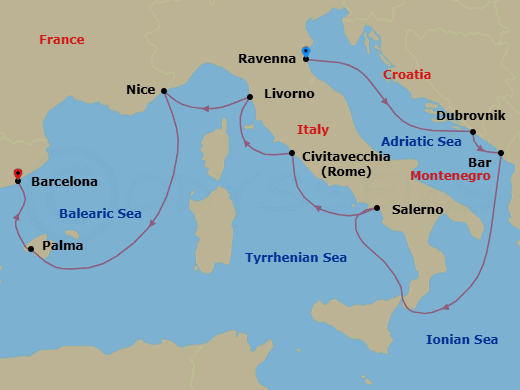 Cruise Itinerary Map
